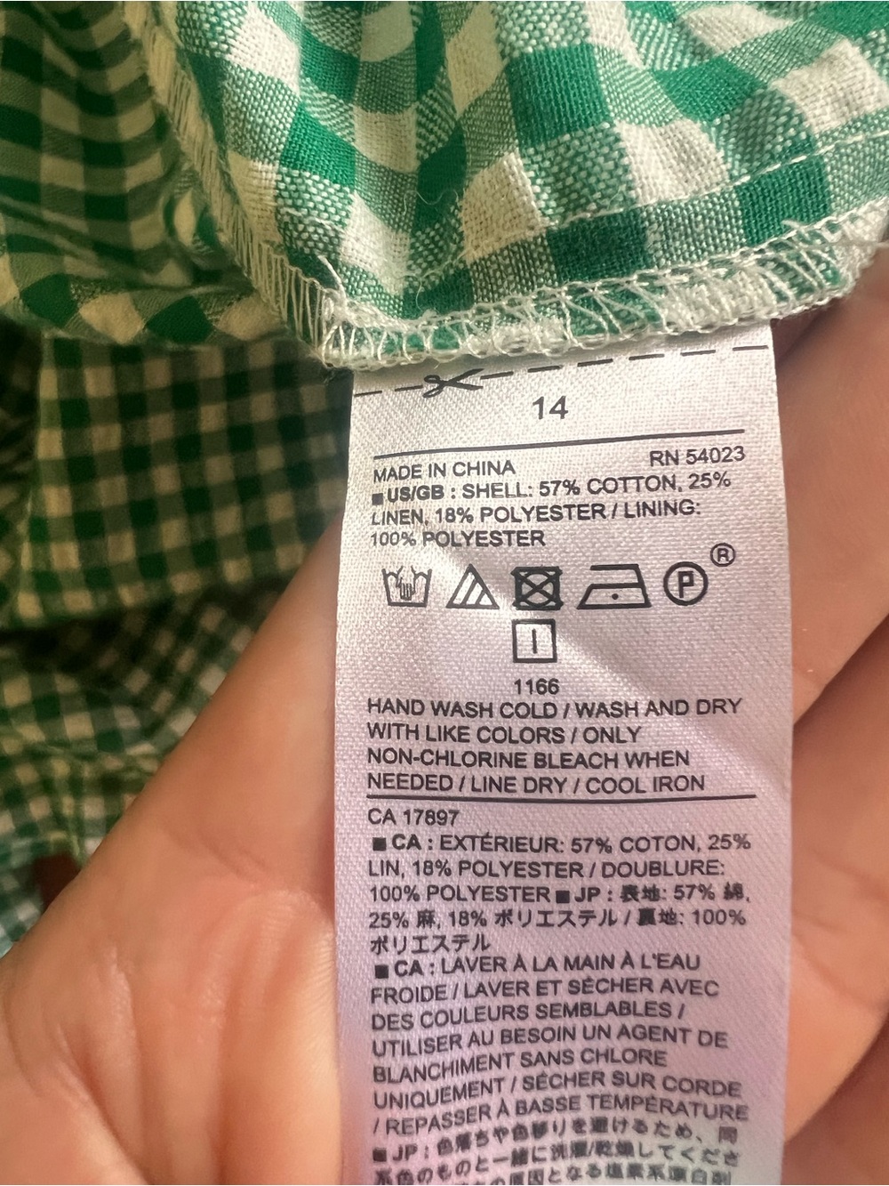 Banana Republic Green and White Gingham Wrap Midi Dress - Picture 6 of 6